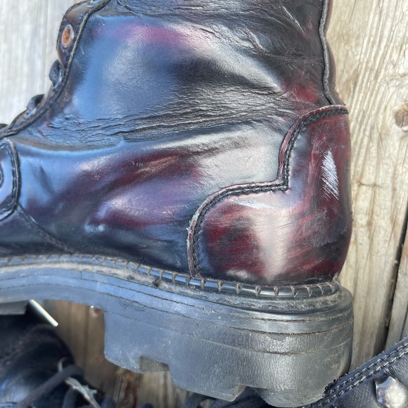 John Fluevog Oxblood Leather Vintage Lace Up Boots - Picture 8 of 11